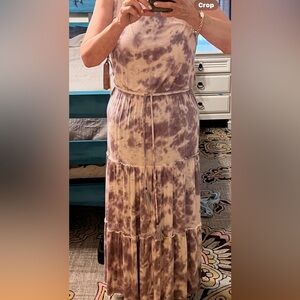 Sleeveless tie dye maxi, I can't show my upper arms anymore